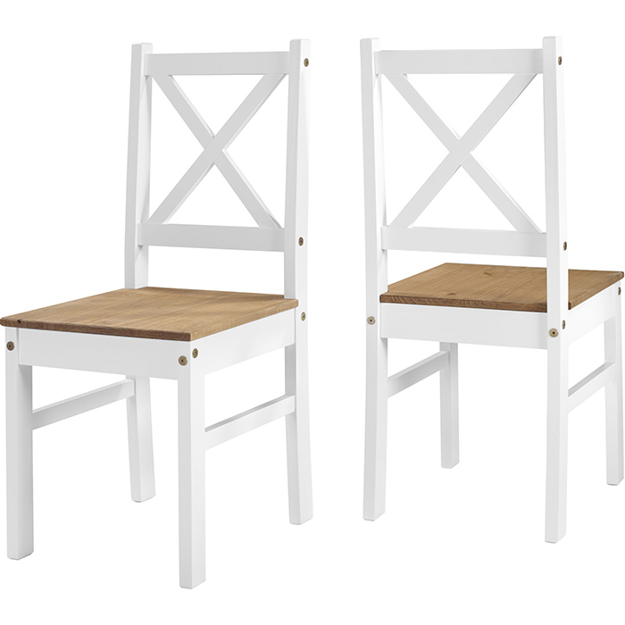 Salvador Chair In White & Distressed Waxed Pine - Click Image to Close